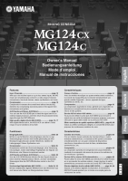 Yamaha MG-124-CX - Owners Manual